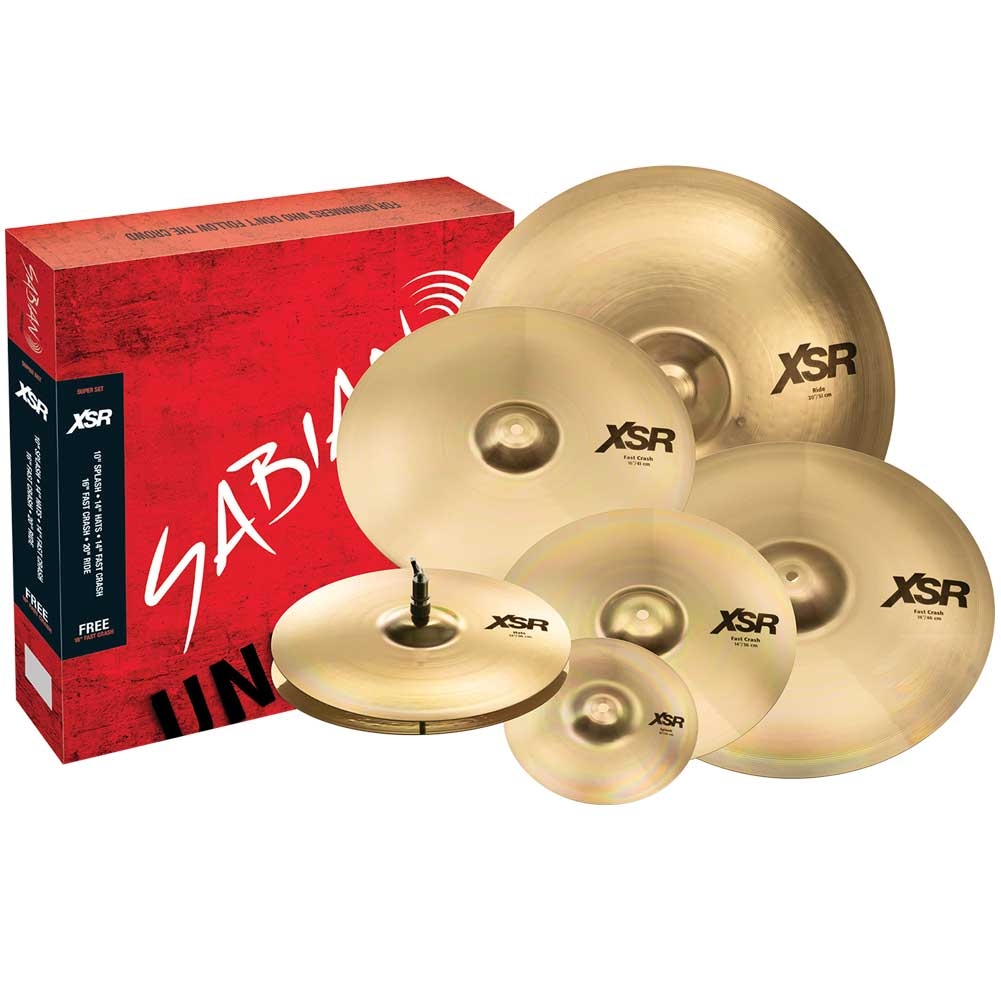 Sabian XSR Super Cymbal Set 14 Hi Hat 14 Fast Crash 16 Fast Crash 20