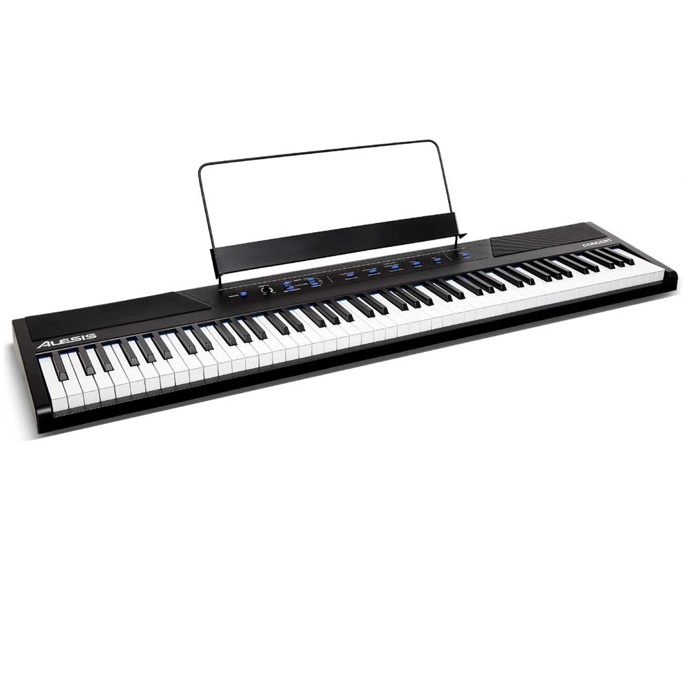 Alesis Concert 88-Key Digital Piano with Full-Sized Keys Semi Weighted keys  with Adjustable Touch Response - Musicians Cart