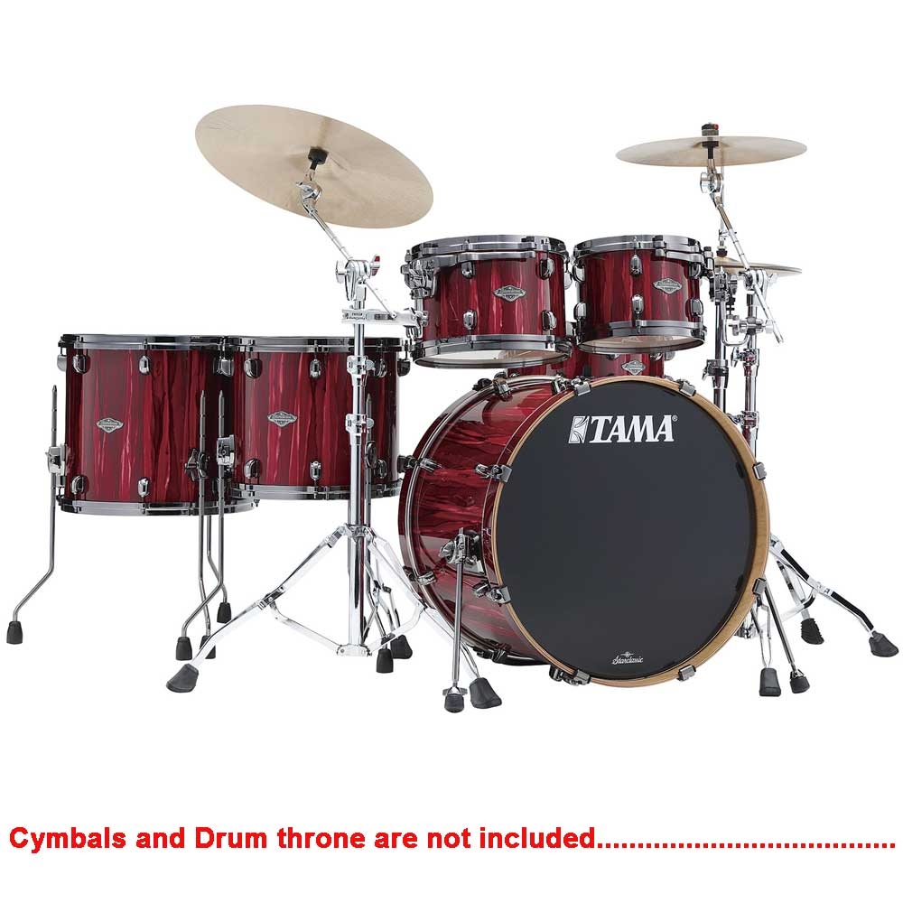 Tama Starclassic Performer MBS52RZBNS-CRW Maple-Birch 6 Pcs 22″ Drum Shell  Pack Lacquer Finish Crimson Red Waterfall Limited Edition MBS52RZBNS-CRW +  MBSS55BN-CRW - Musicians Cart