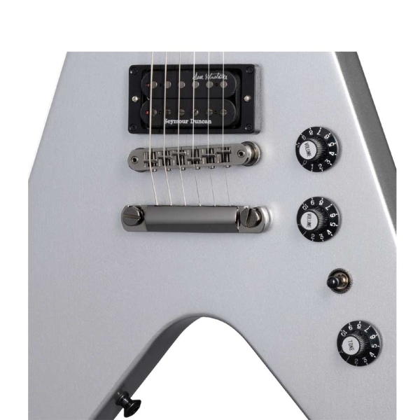 Gibson Dave Mustaine Flying V EXP Electric Guitar Hardshell Case Silver Metallic DSVX00S1BC1