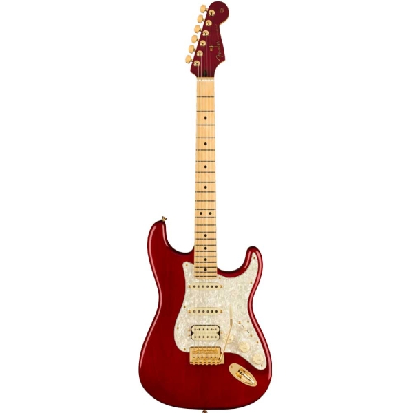 Fender Tash Sultana Sustainer Stratocaster Maple Fingerboard HSS pickups with Deluxe Gig Bag Transparent Cherry 0140282314