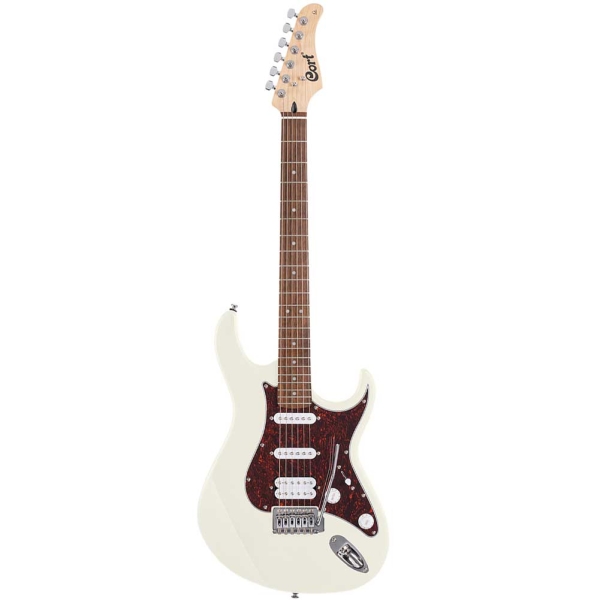 Cort G115SE WH White Rosewood-Jatoba Fingerboard HSS Electric Guitar 6 Strings with Gig Bag