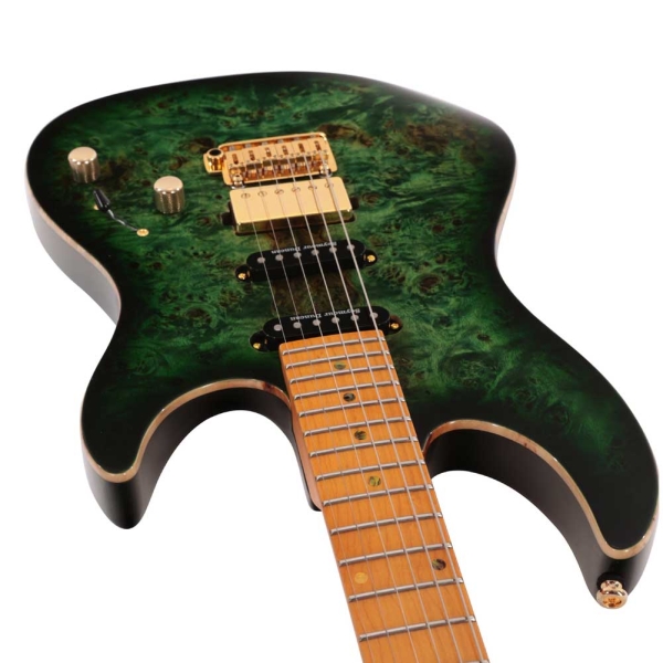 Sire Larry Carlton S10 Transparent Green HSS 2nd Gen Traditional S-style Electric Guitar with Hardcase