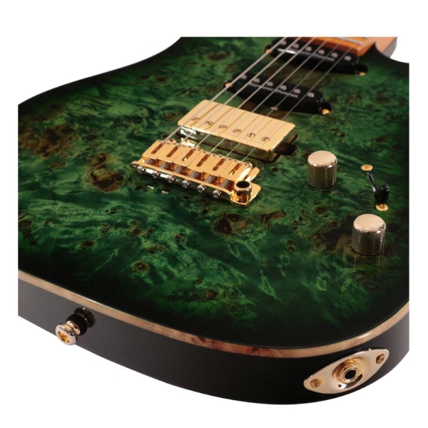 Sire Larry Carlton S10 Transparent Green HSS 2nd Gen Traditional S-style Electric Guitar with Hardcase