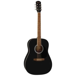 Fender FA-25 Black Dreadnought Acoustic Guitar Walnut Fingerboard with Gig bag 0971910006