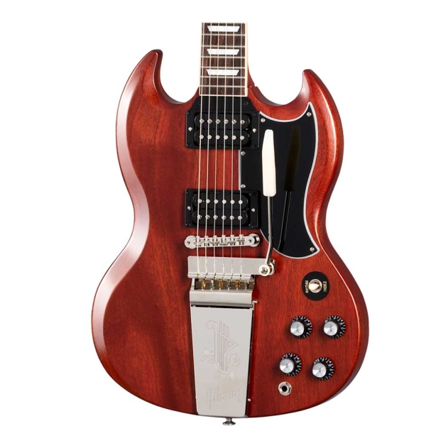 Gibson SG Standard '61 Faded Maestro Vibrola Vintage Cherry Electric Guitar with Hardcase SG61VF00AYNH1