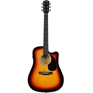 Fender Squier SA-105CE SB Dreadnought Cutaway Semi Acoustic Guitar 0930307032